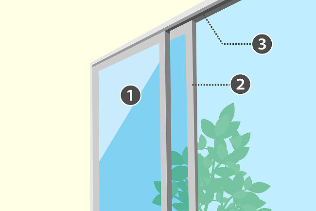 窓ガラス・サッシのおそうじ箇所