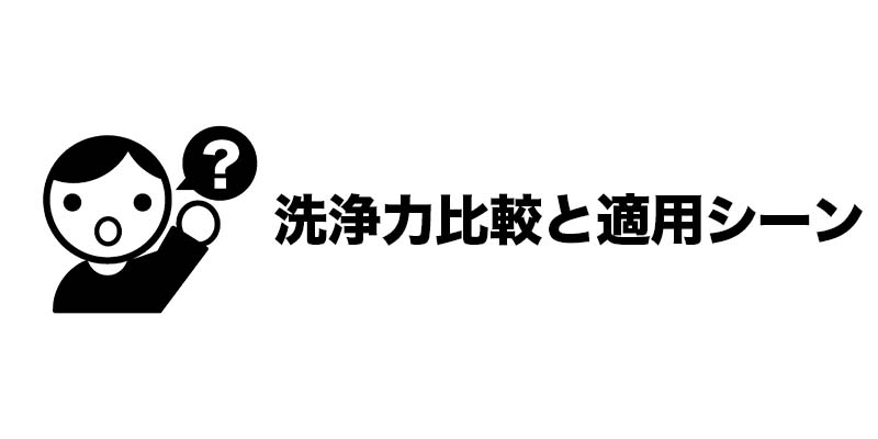 洗浄力比較と適用シーン