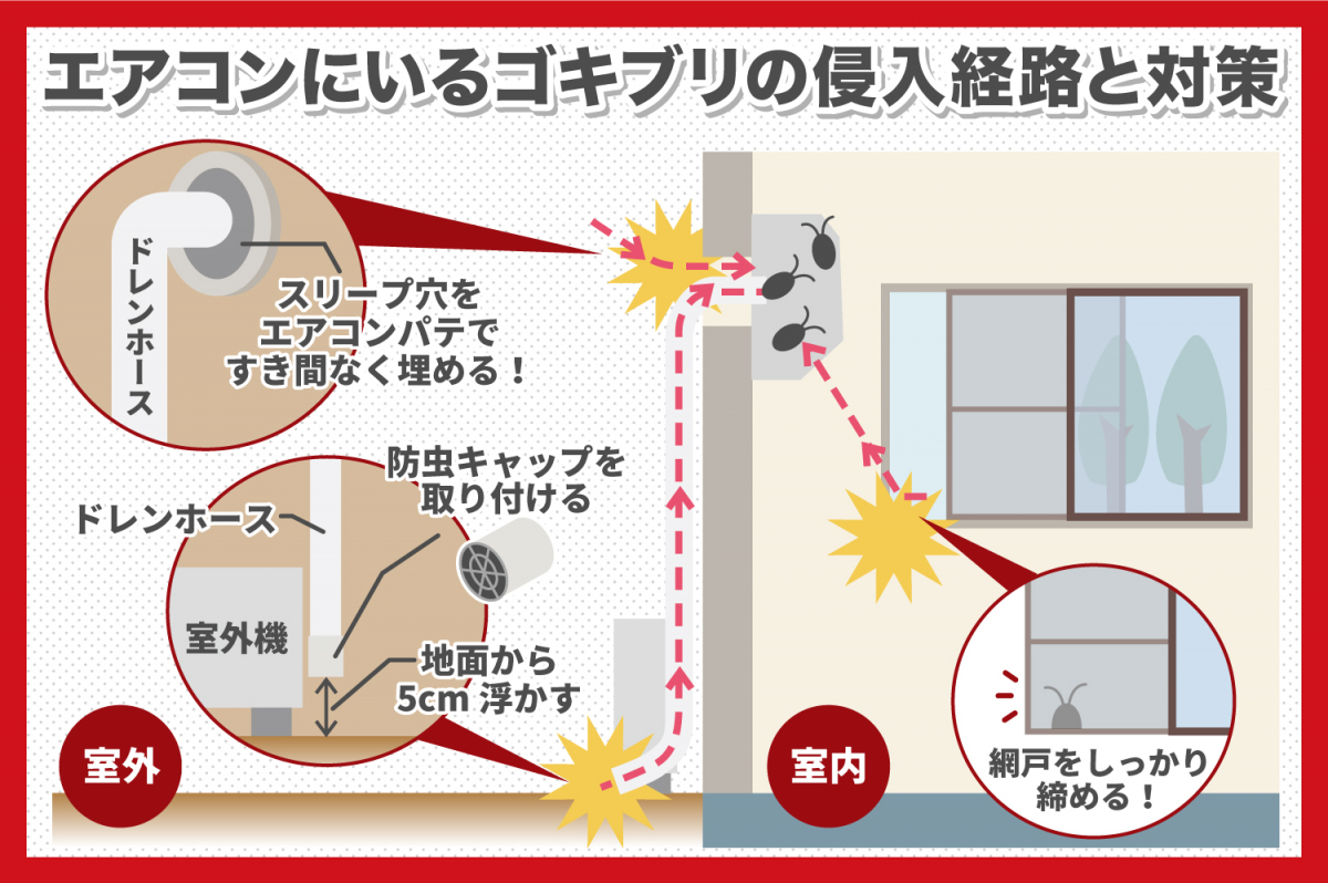 エアコンからゴキブリが出てくる原因と防止策｜ハウスクリーニングのことならおそうじ革命 