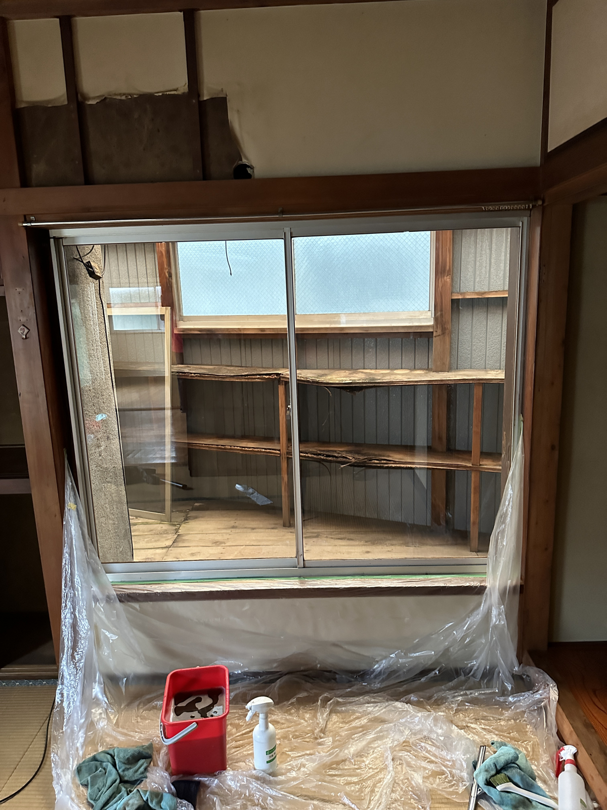 埼玉県春日部市の窓ガラス・サッシクリーニングの作業後1