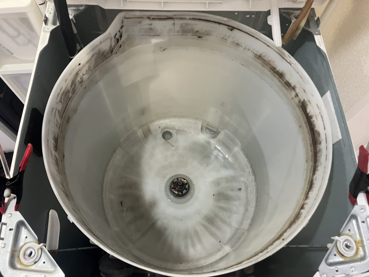 神奈川県川崎市多摩区の洗濯機分解クリーニングの作業前1