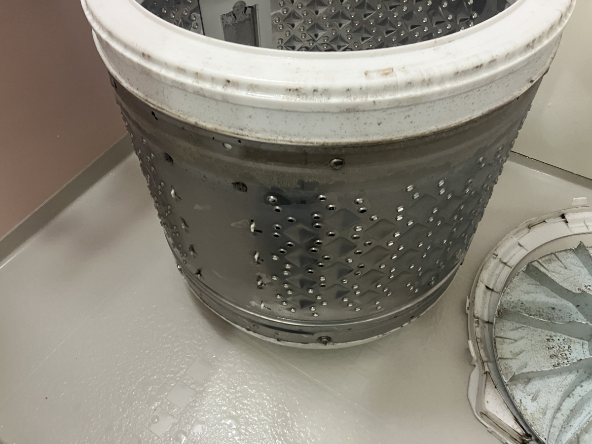 神奈川県川崎市多摩区の洗濯機分解クリーニングの作業前2