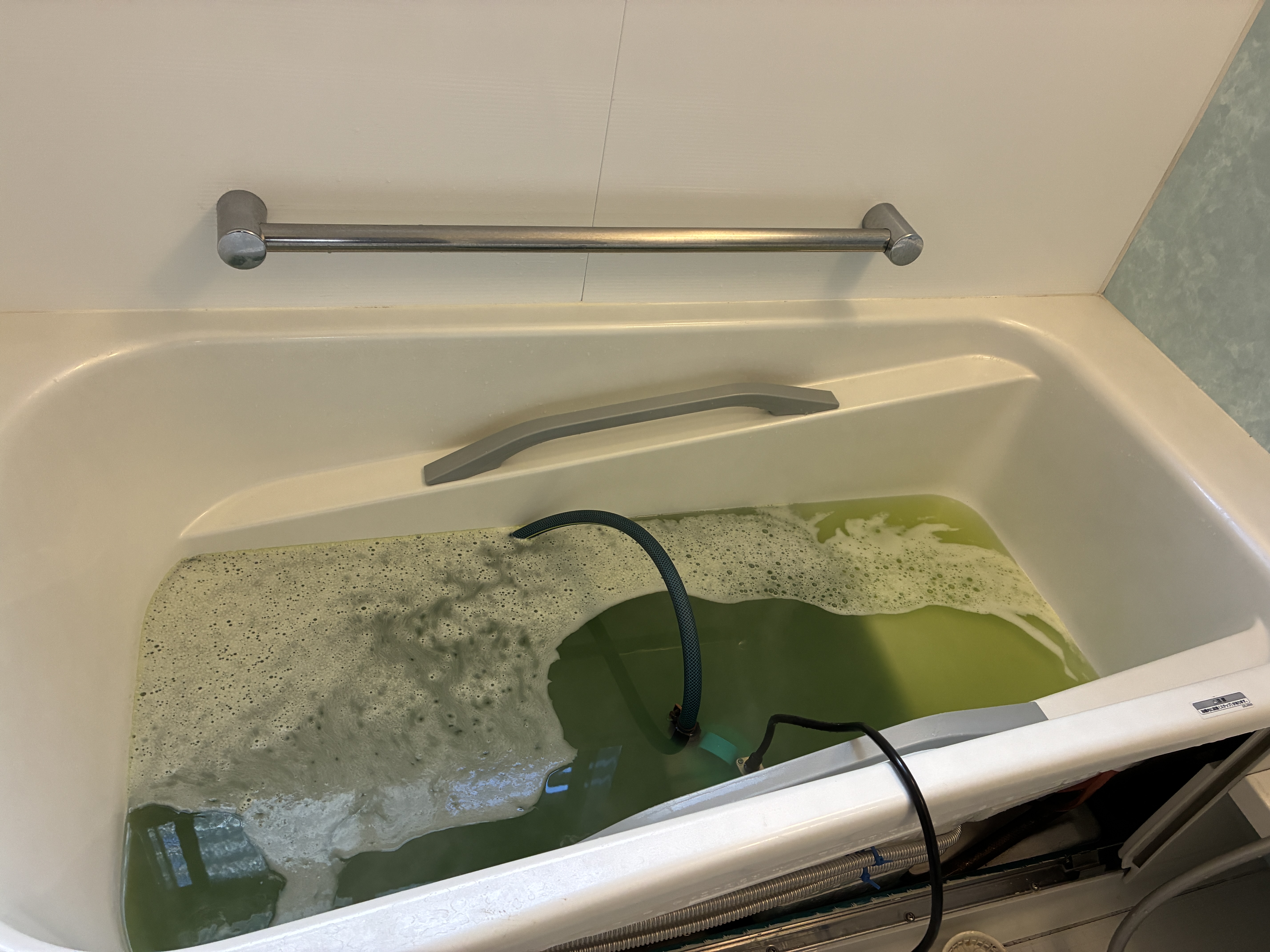 茨城県取手市の追い焚き配管除菌洗浄の作業後2