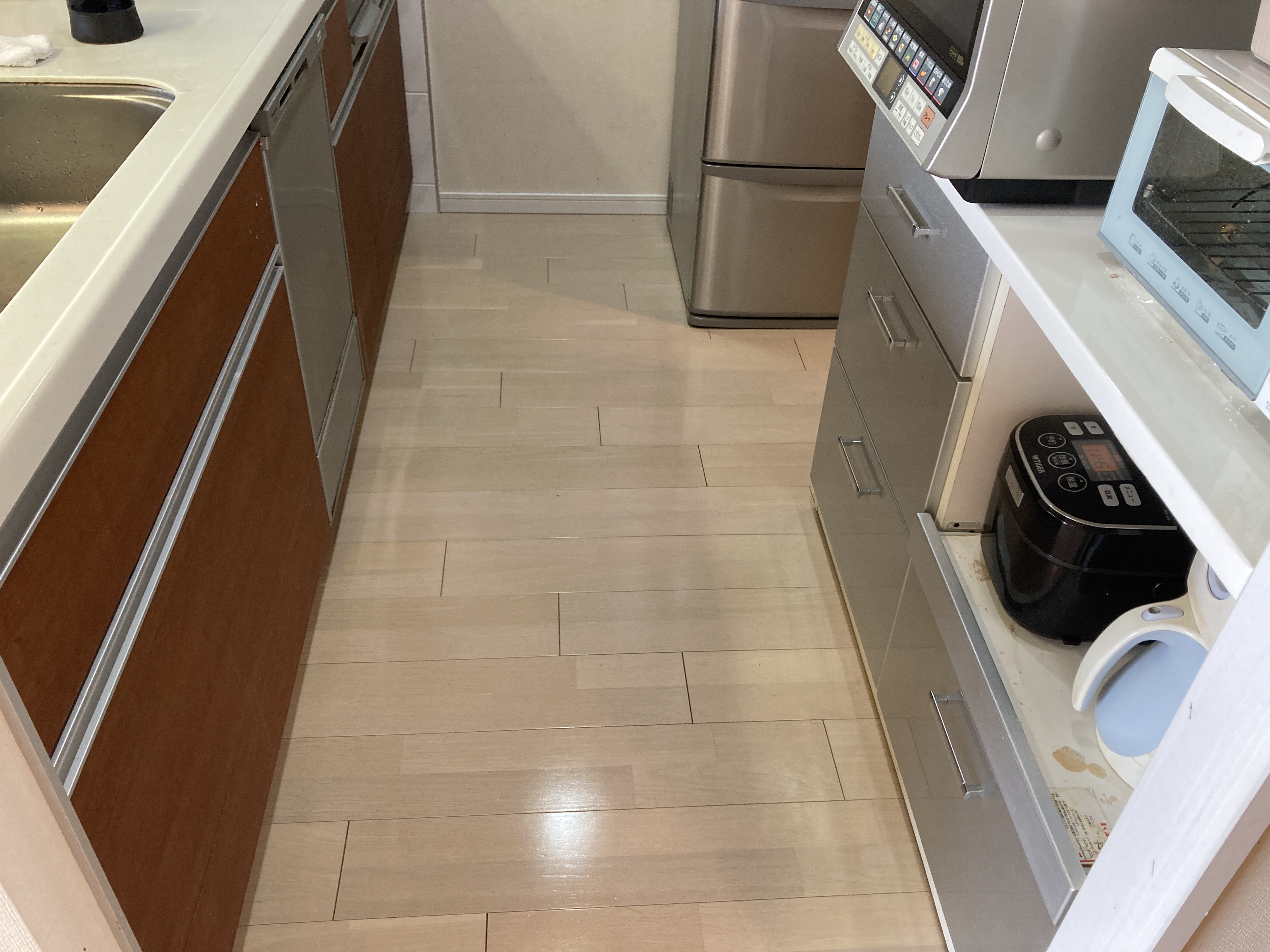 京都府京都市北区北野西白梅町のフローリングクリーニングの作業後1