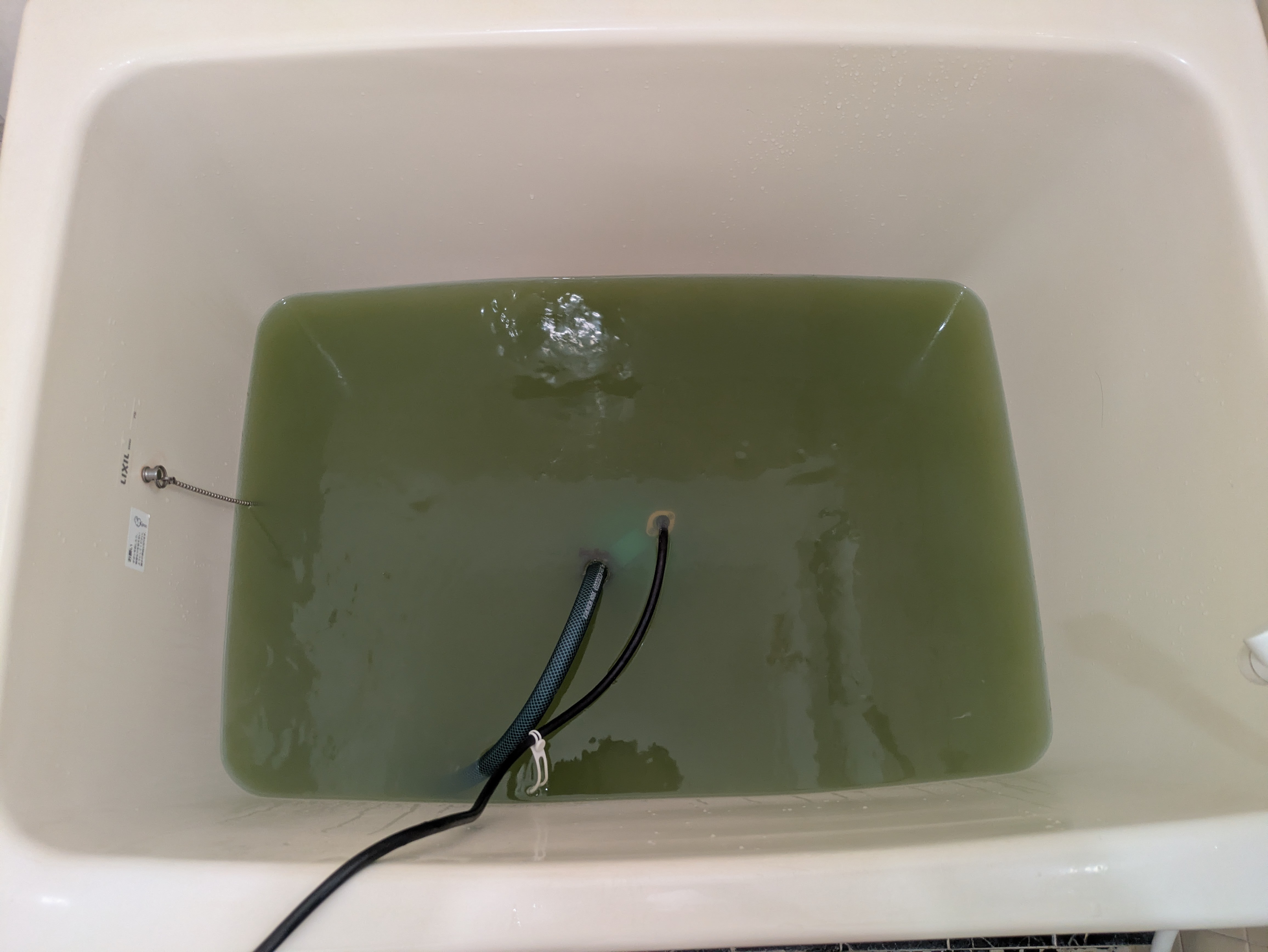 埼玉県越谷市大泊の追い焚き配管除菌洗浄の作業後1