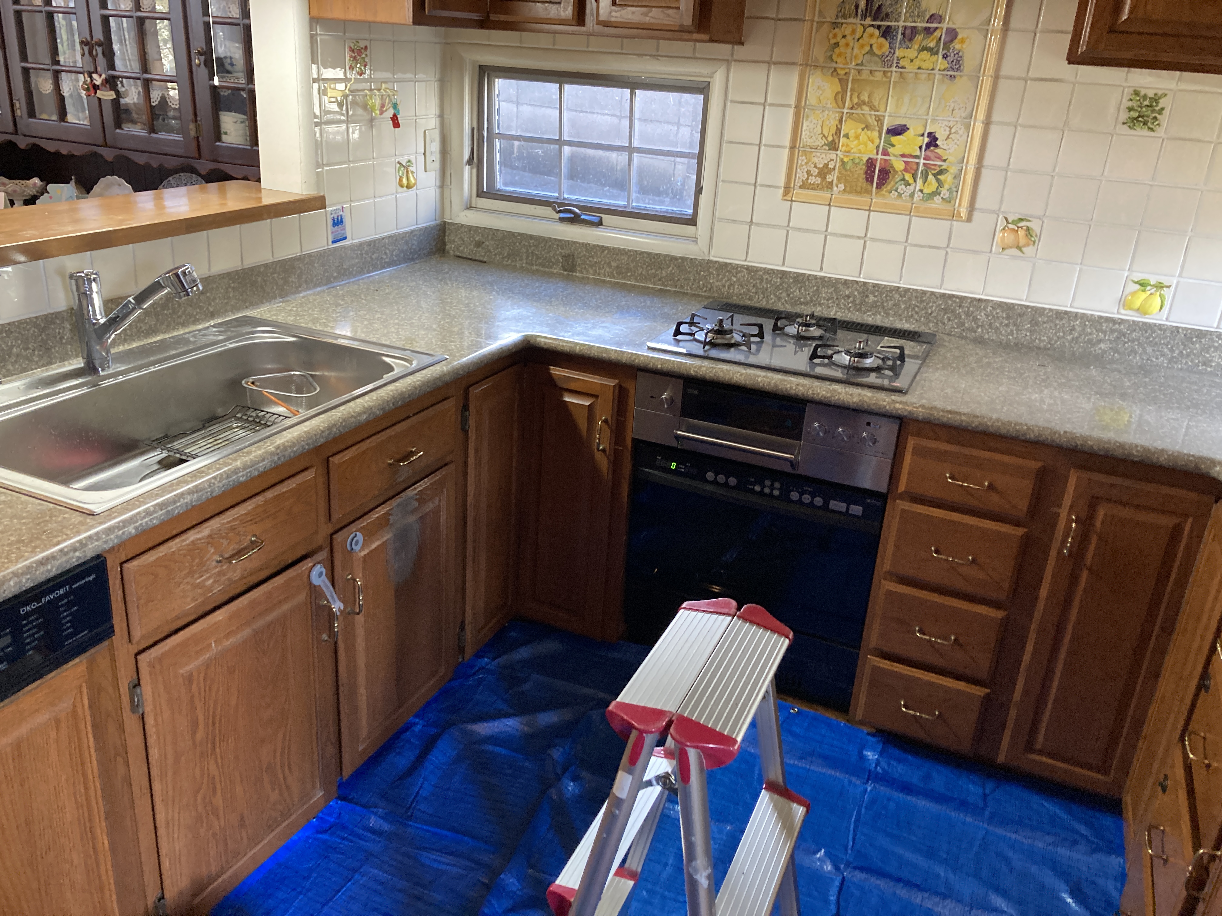 京都府京都市右京区宇多野柴橋町のキッチンクリーニングの作業前2