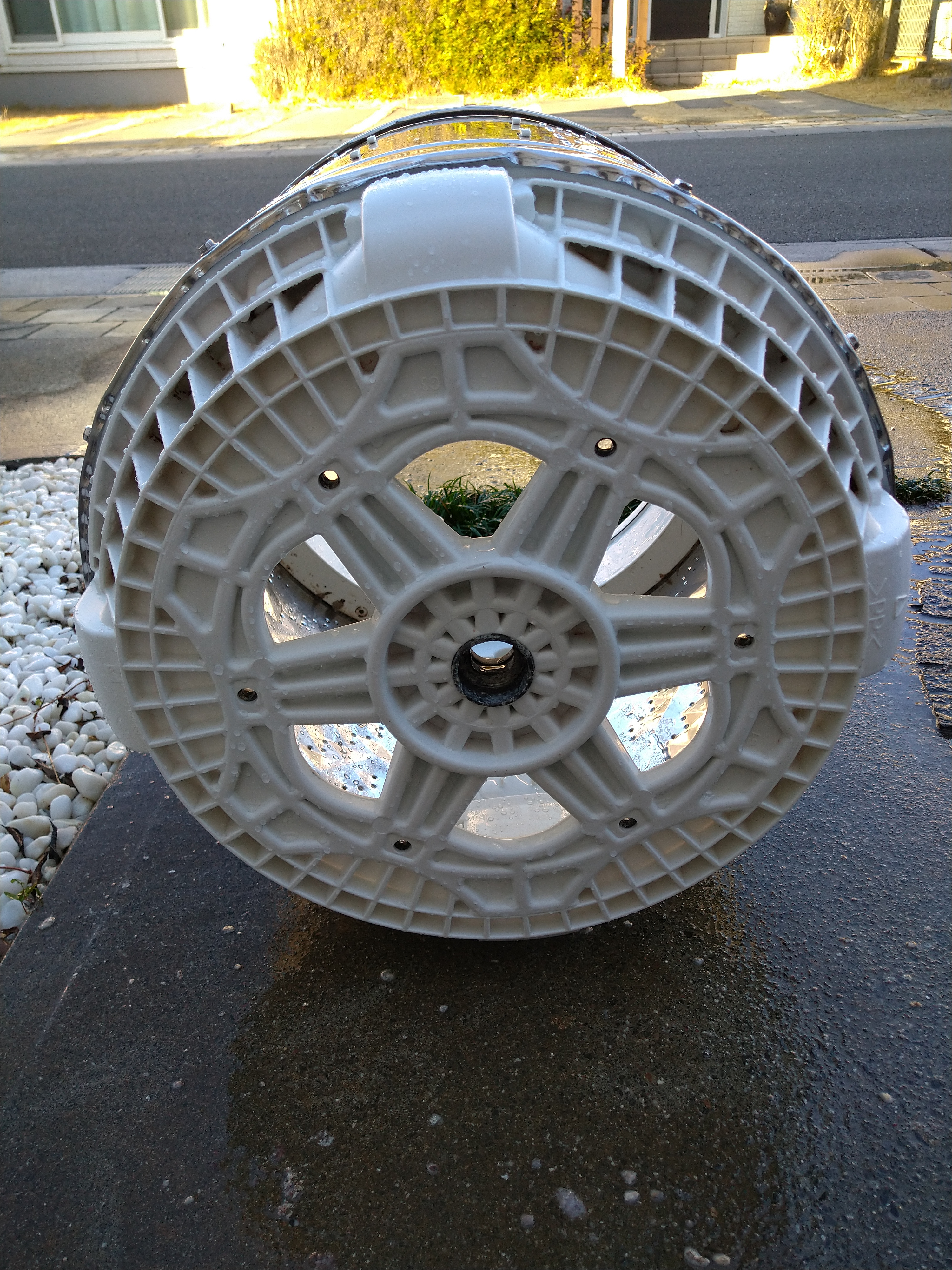 静岡県浜松市浜名区の洗濯機分解クリーニングの作業後1