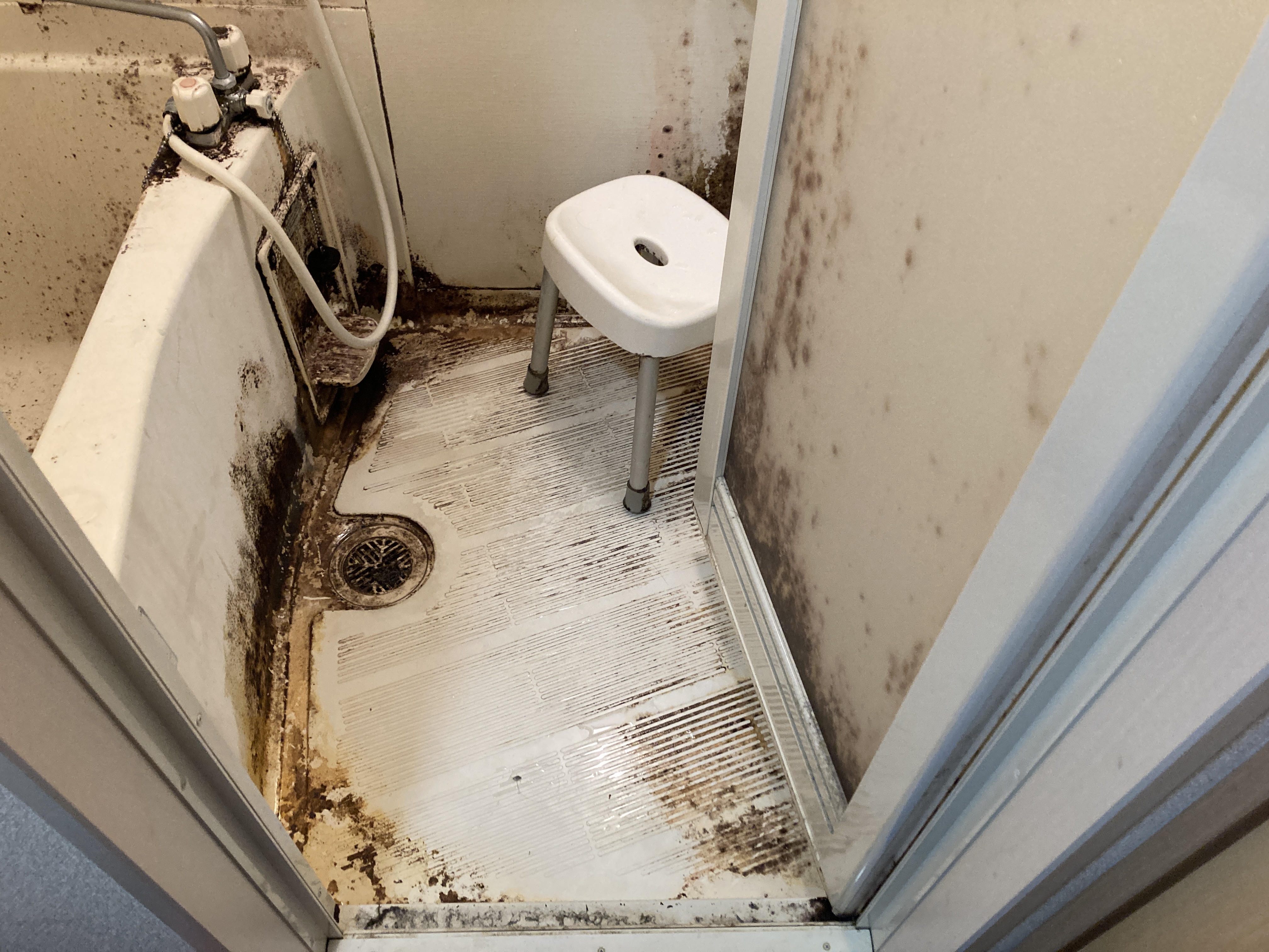 京都府京都市上京区笹屋の浴室・お風呂クリーニングの作業前2