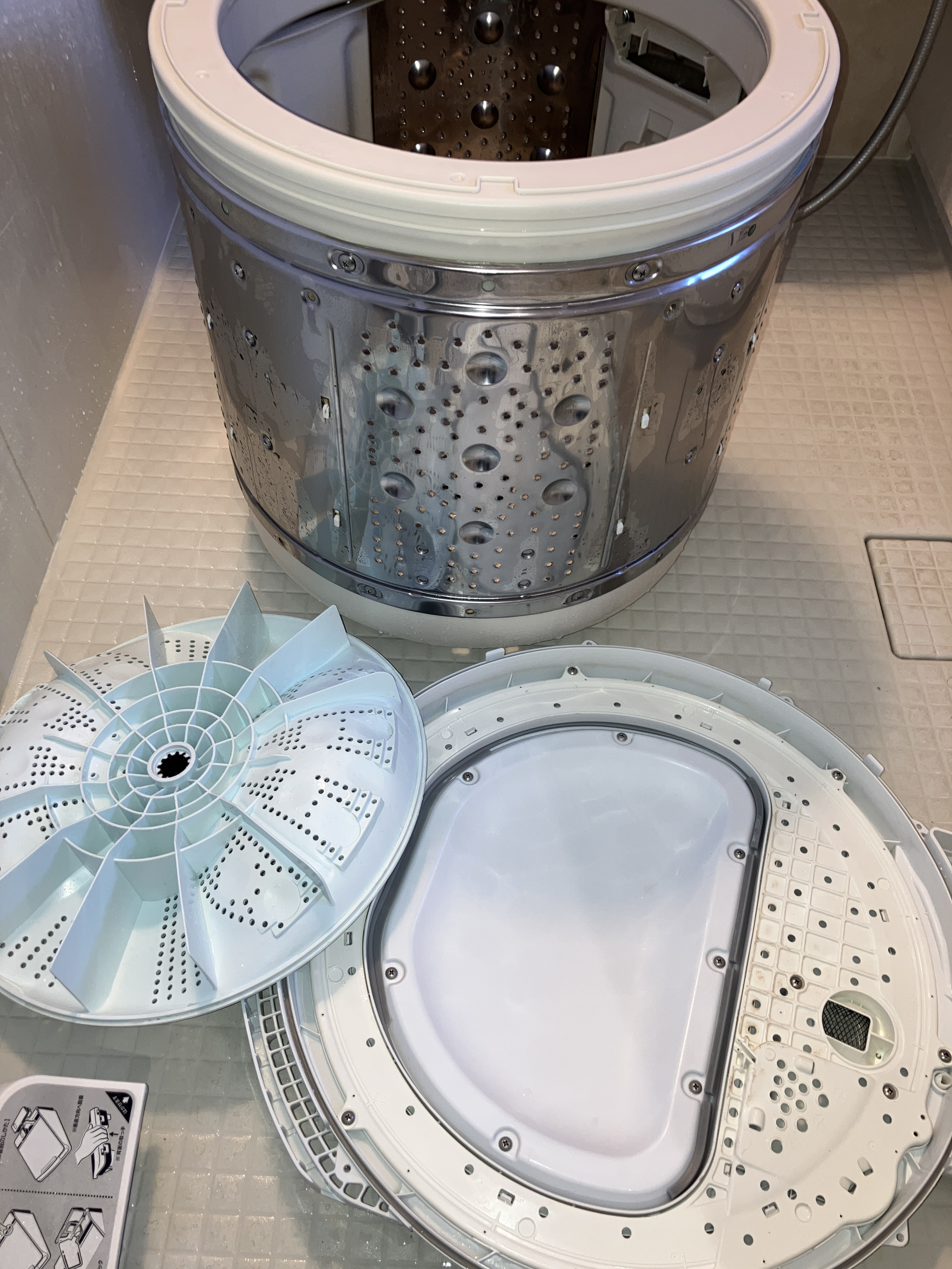 茨城県水戸市の洗濯機分解クリーニングの作業後2