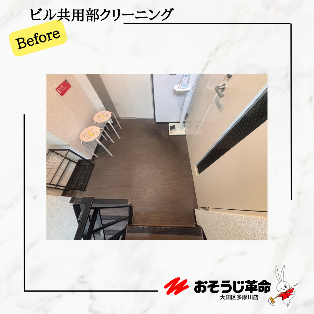 東京都世田谷区尾山台のビル・マンション共用部清掃の作業前2
