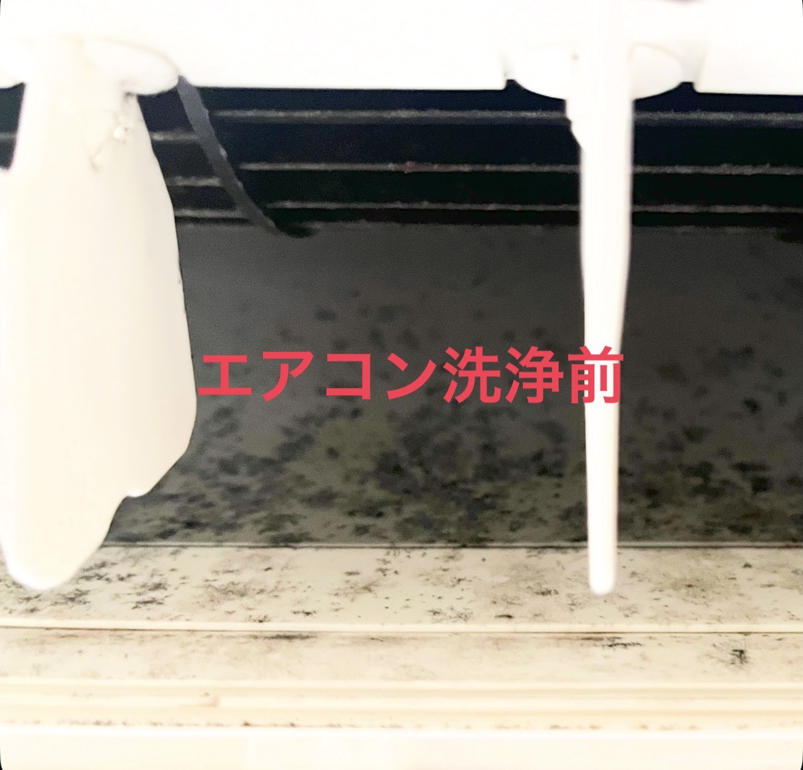 青森県弘前市のお掃除機能付きエアコンの作業前1