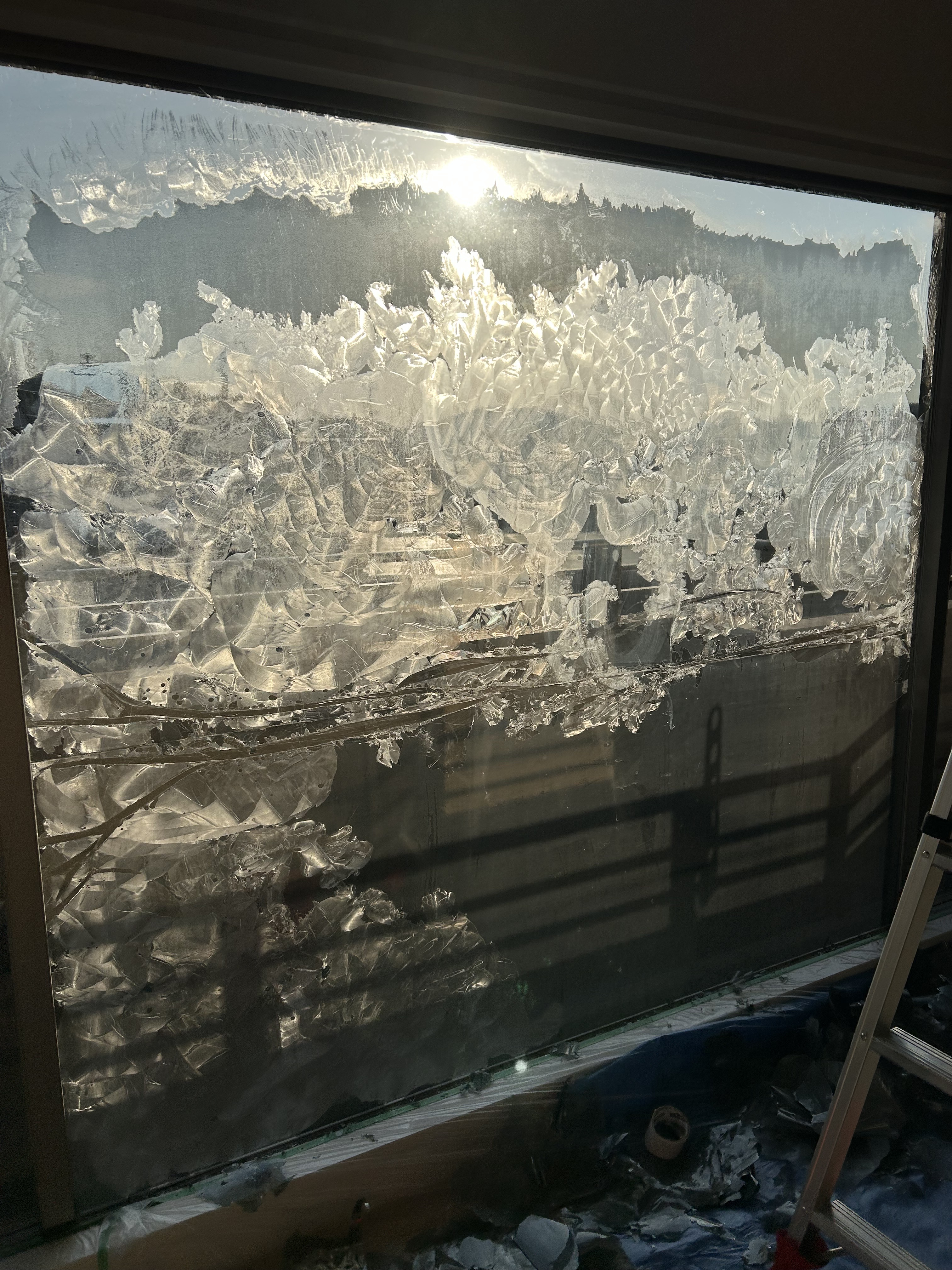 兵庫県芦屋市の窓ガラス・サッシクリーニングの作業前1