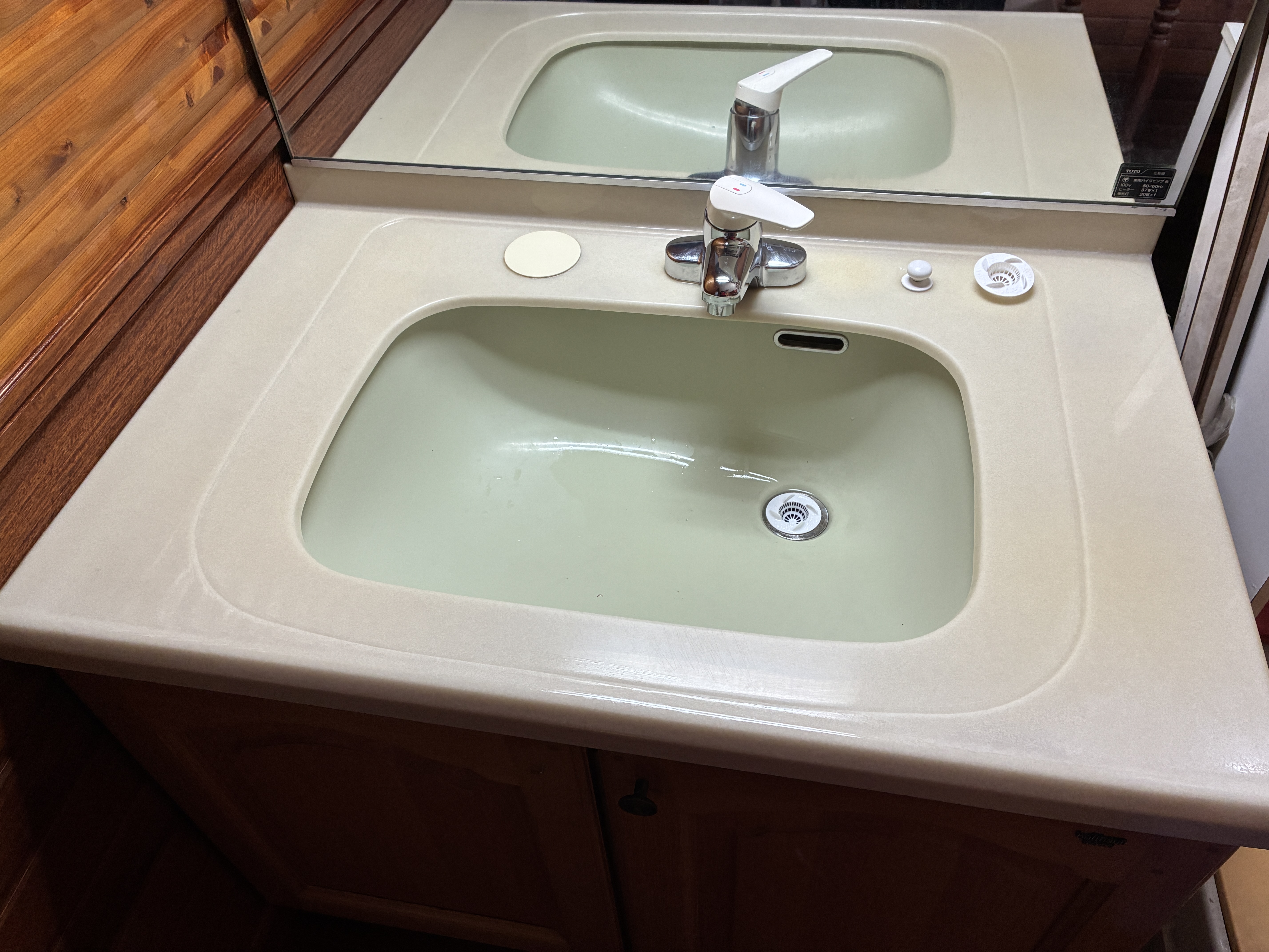 茨城県坂東市の洗面所クリーニングの作業後2