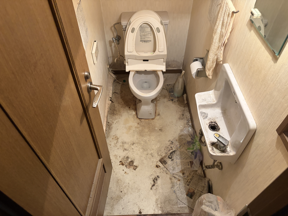 兵庫県川西市清和台西のトイレクリーニングの作業前1