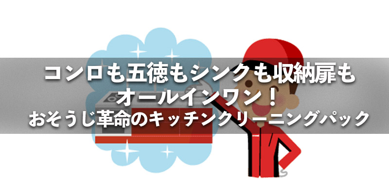 コンロも五徳もシンクも収納扉もオールインワン！おそうじ革命のキッチンクリーニングパック