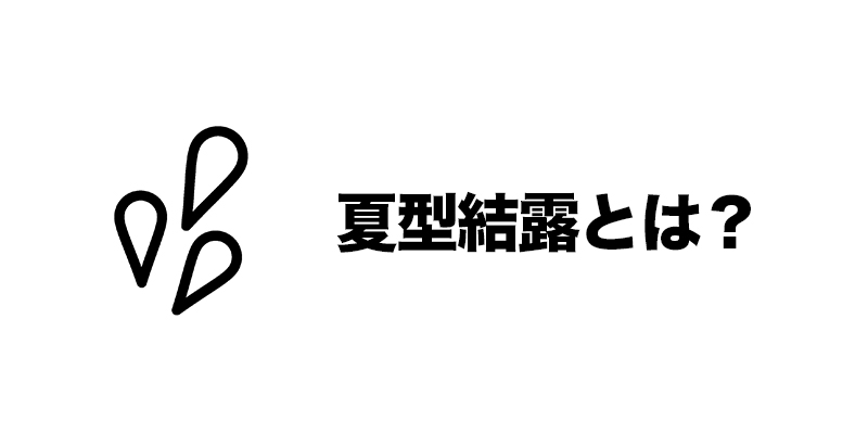 夏型結露とは？