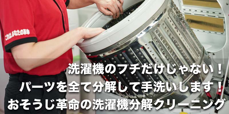 洗濯機のフチだけじゃない！パーツを全て分解して手洗いします！おそうじ革命の洗濯機分解クリーニング