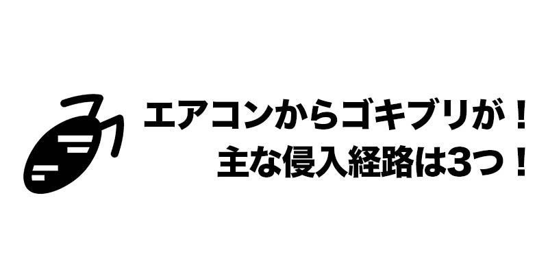エアコンからゴキブリが！主な侵入経路は3つ！